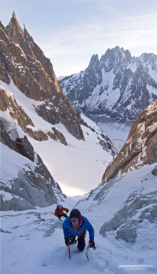 Korra and Ben on the lower gully at sunrise