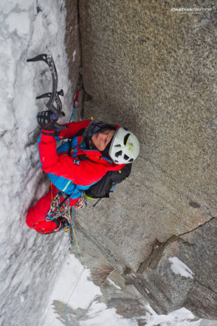 Seb Ratel on the lower crux corner