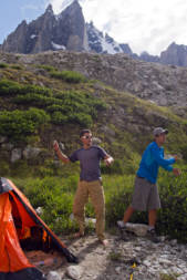 Base Camp activities include throwing rocks...