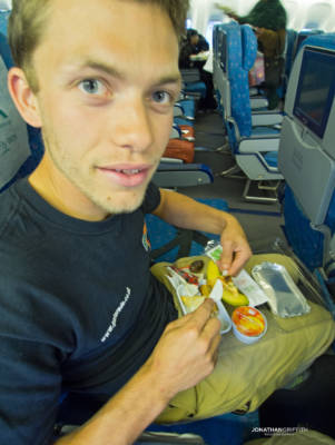 Will has his first taste of Pakistani food on the plane