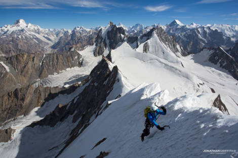 Andy soloing high up on Drifika N Ridge