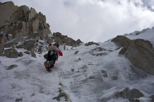 Thin but good ice on the North Face