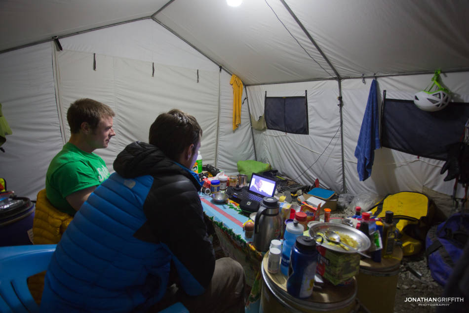 Down time in Base Camp...Cliffhanger on repeat