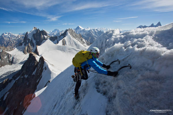 Andy soloing high up on Drifika N Ridge