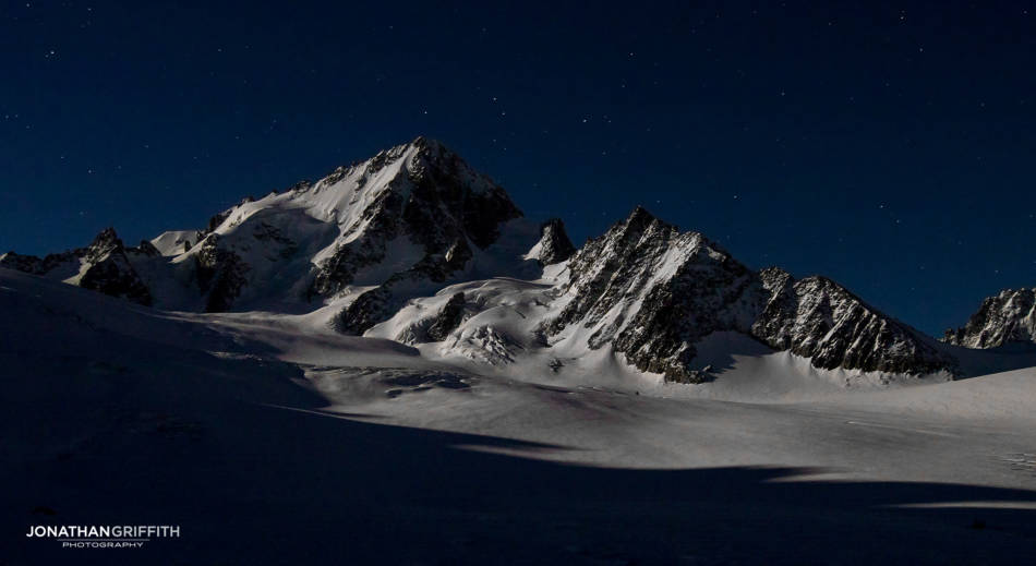 The Aiguille du Chardonnet under the full moon
