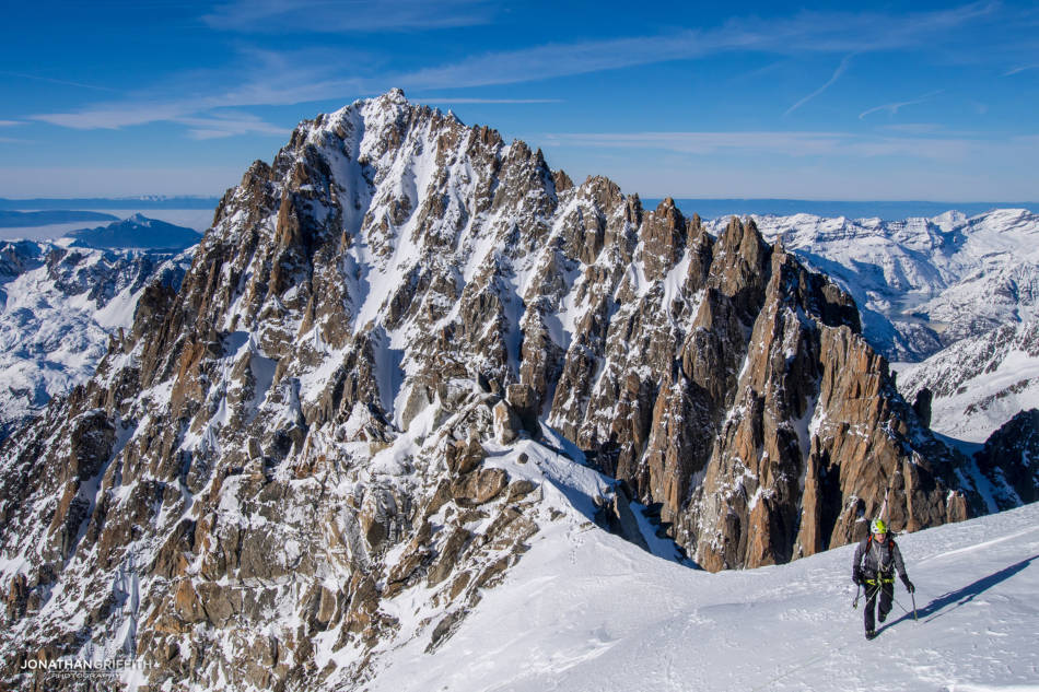Nearing the summit with the Chardonnet in the background