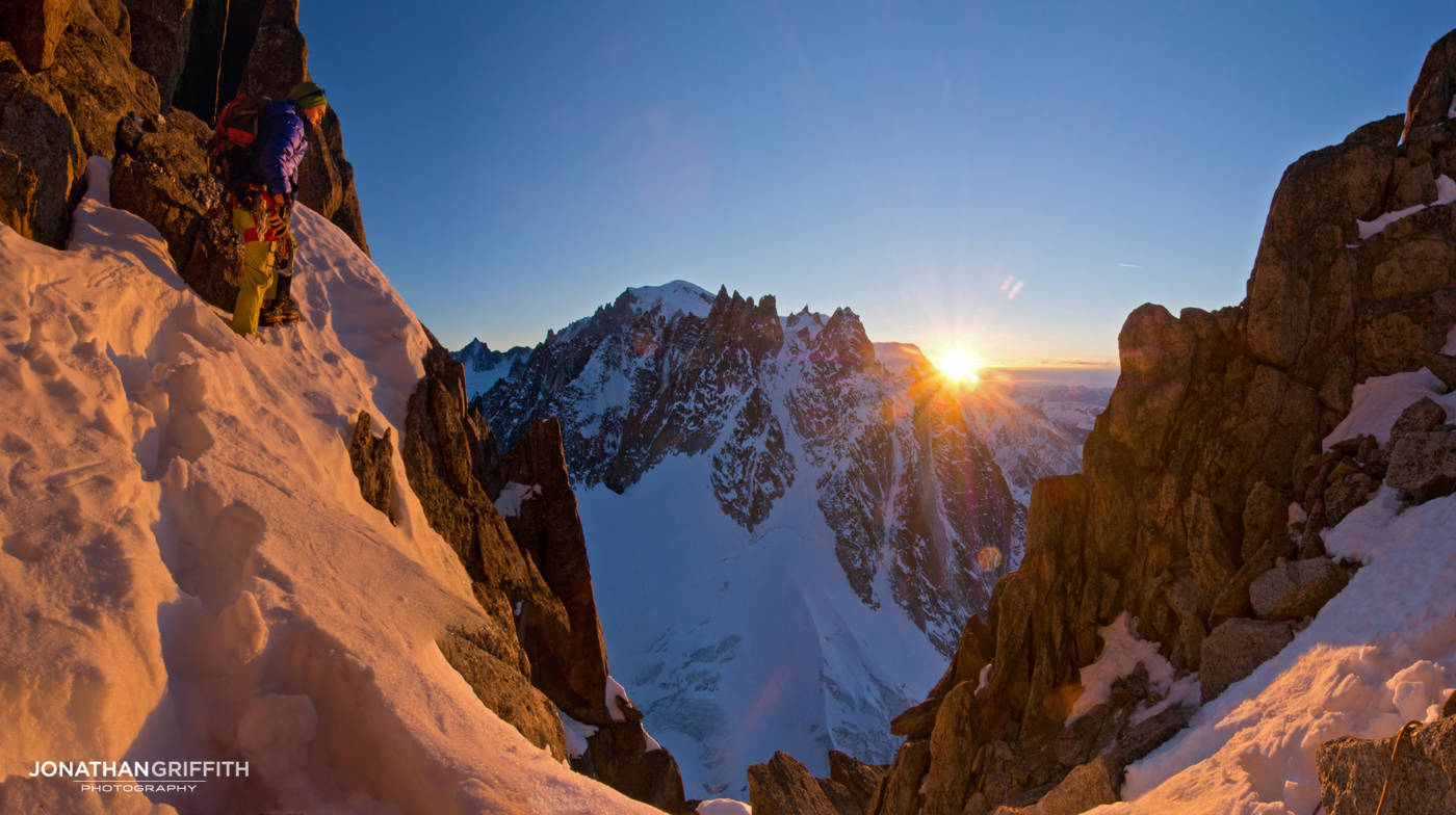 Summit of the Charmoz at sunset