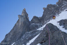 On the third ice field, the Aig Replublique on the left