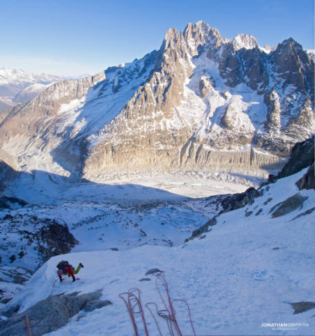 Ally on the second icefield, Verte and Drus in the background