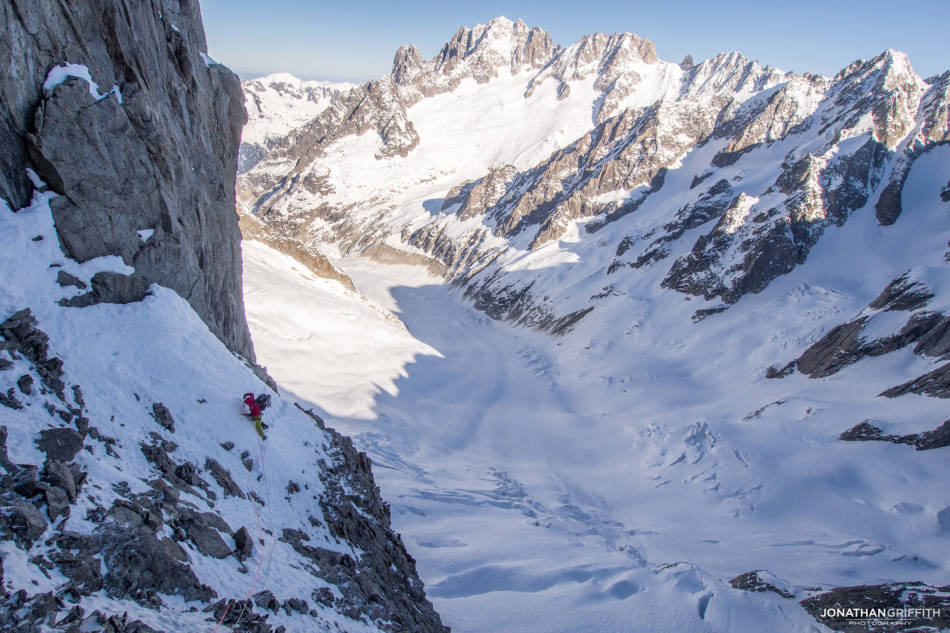 Ally on the first snowfield