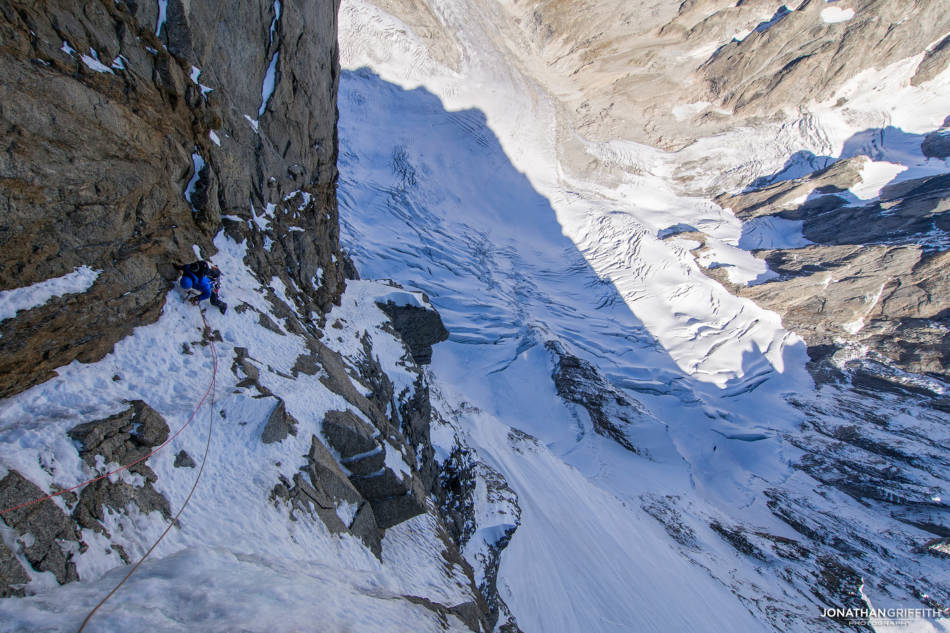 Very atmospheric top ramp to the summit