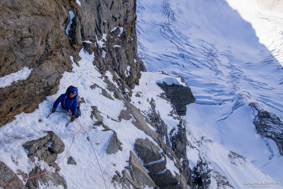 Very atmospheric top ramp to the summit