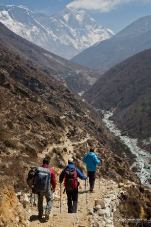 Walking in to Lhotse (far)