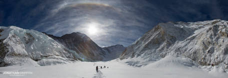 The Western Cwm from Camp 1 to Camp 2 with Everest, Lhotse, Nuptse