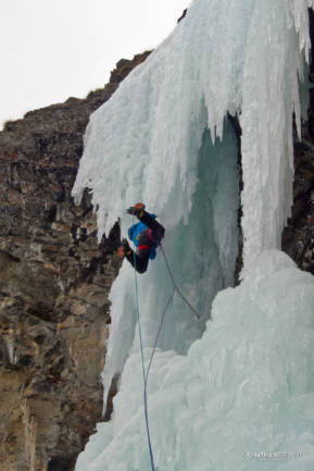 Jeff playing about on the top pitch of Inacheve Conception