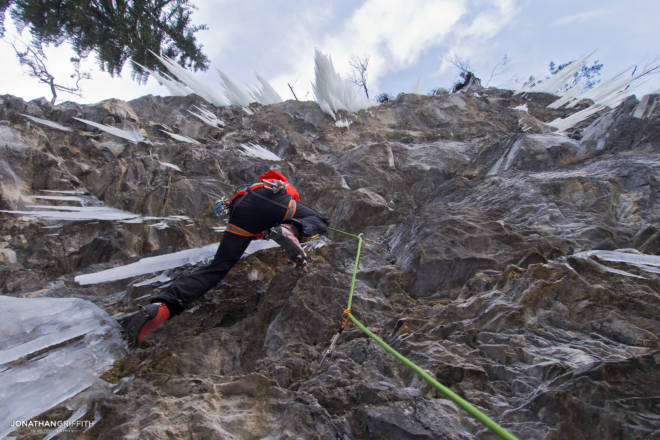 Korra doing what he does best at some dry tool crag in Montriond