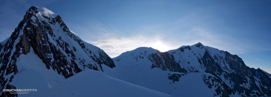 Sunrise over the Bionassay and Mont Blanc