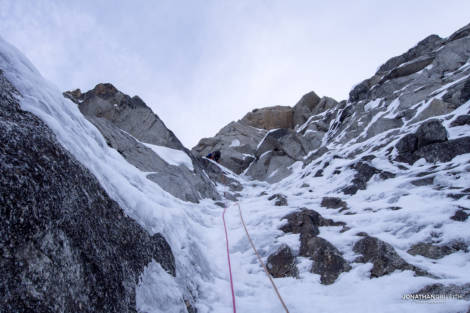 Penultimate pitch of the route