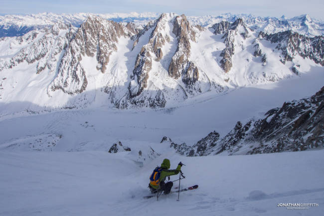 In the Couturier looking over the Argentiere Basin