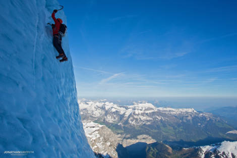 Ueli on the serac ice of the Nollen