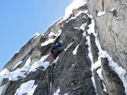 Two thin slabby pitches at the top, © Dan Joll