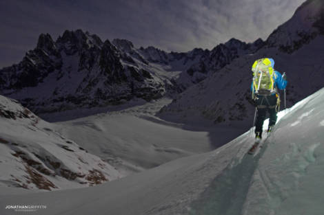 Powder full moon Vallee Blanche descent. Doesnt get much better than that