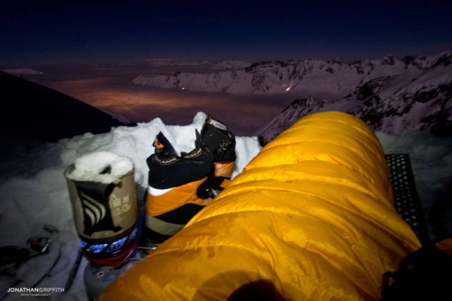 View from a very cold winter bivouac