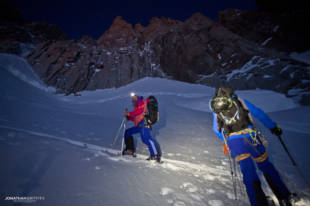 Steph and Max touring in to the Supercouloir