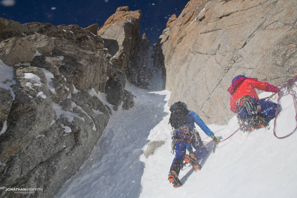 Max and Steph about to head in to the couloir