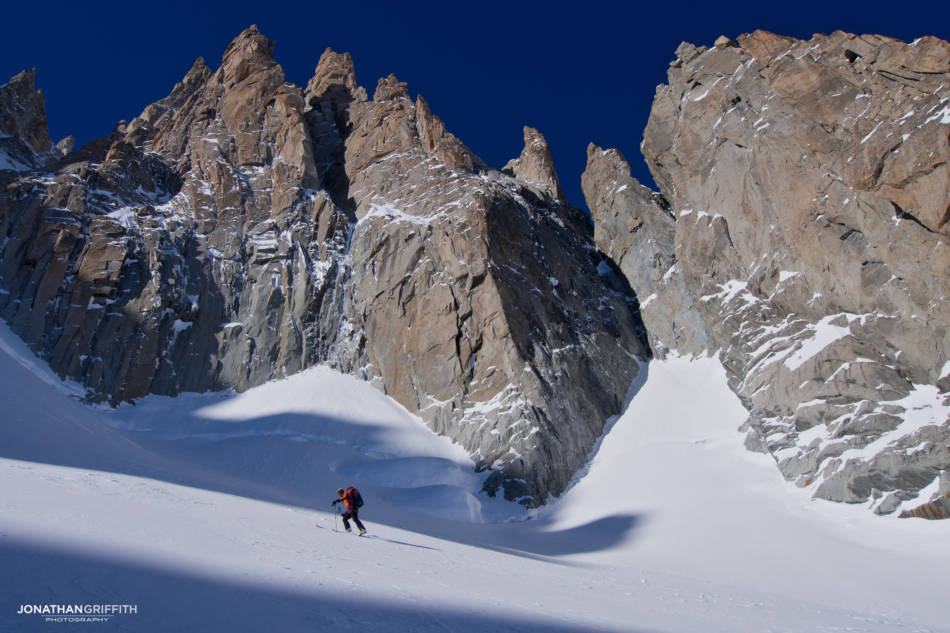 Adam George heads in to the Supercouloir the day before to recce