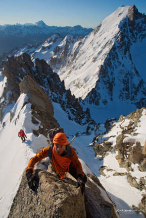 Jeff on the Forbes arete on the Aiguille Chardonnet