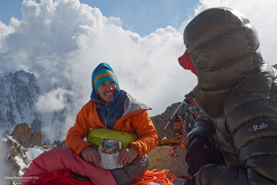 Jeff and Ally on the summit of the Aiguille Argentiere