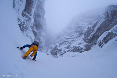 Approaching the base of Blood Sweat and Frozen Tears area