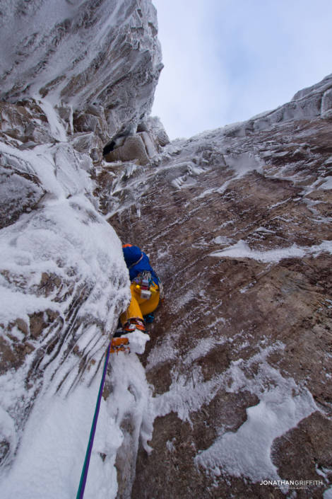 Ueli heads up West Central Gully