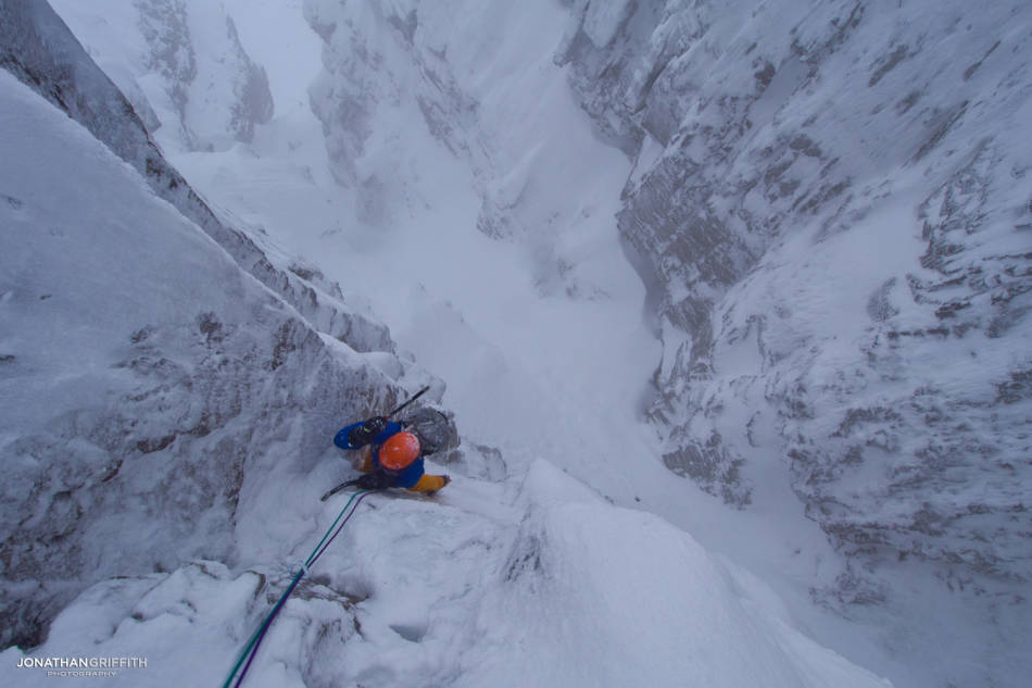 Ueli arriving at the top of the first pitch of something...Maelstrom(?)