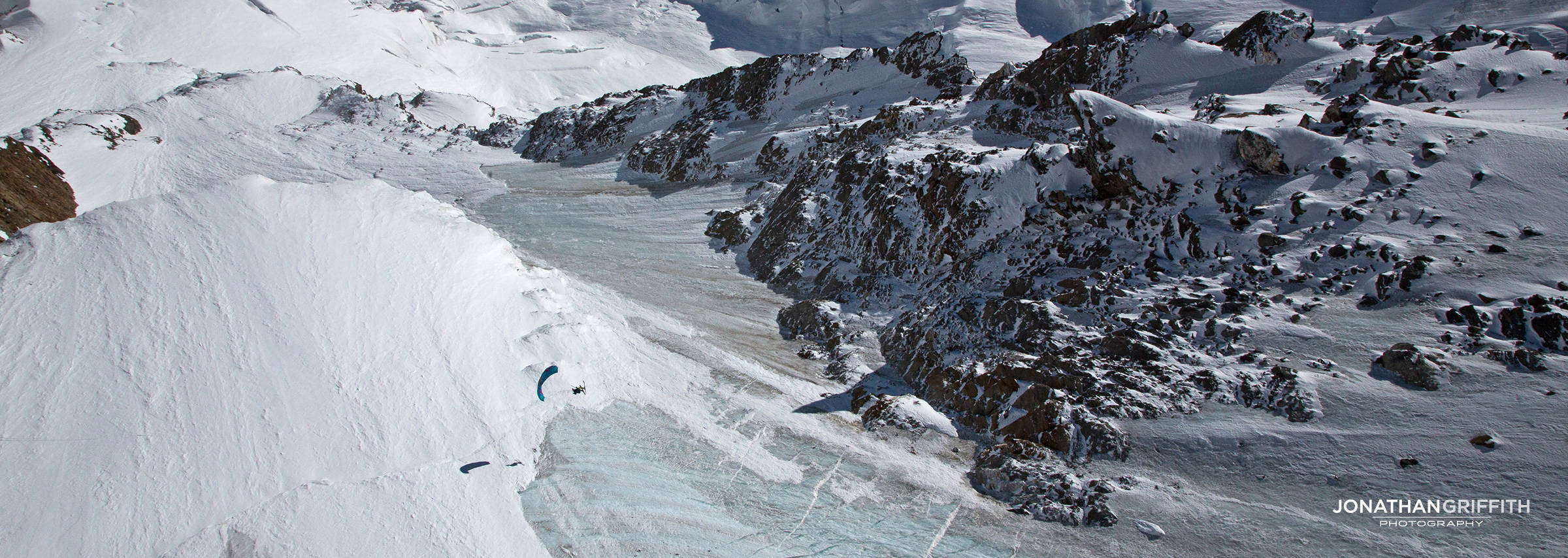 Aaron lost in the vast expanse of the West Face of the Monte Rosa