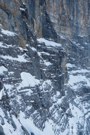 Scott arrives at the base of the Difficult Crack