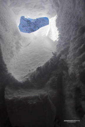 After the storm had abated, the door was a little blocked