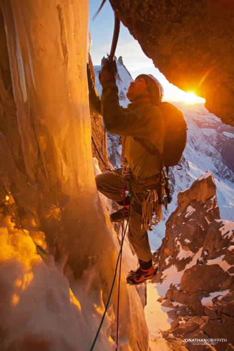 A natural cave provided the perfect stance for this sunset shot