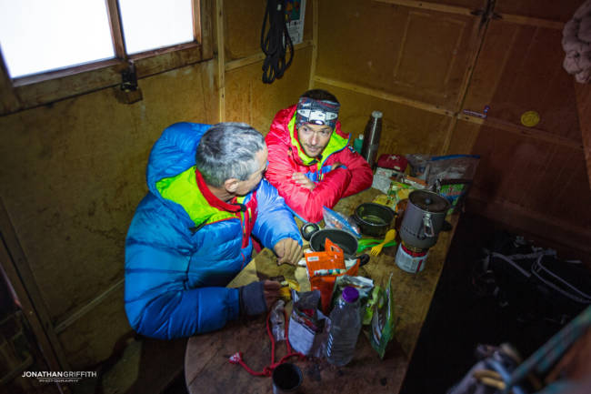 At the Canzio bivouac hut
