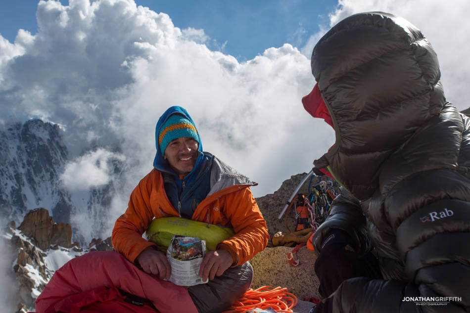 Bivy on the summit of the Aiguille d'Argentiere
