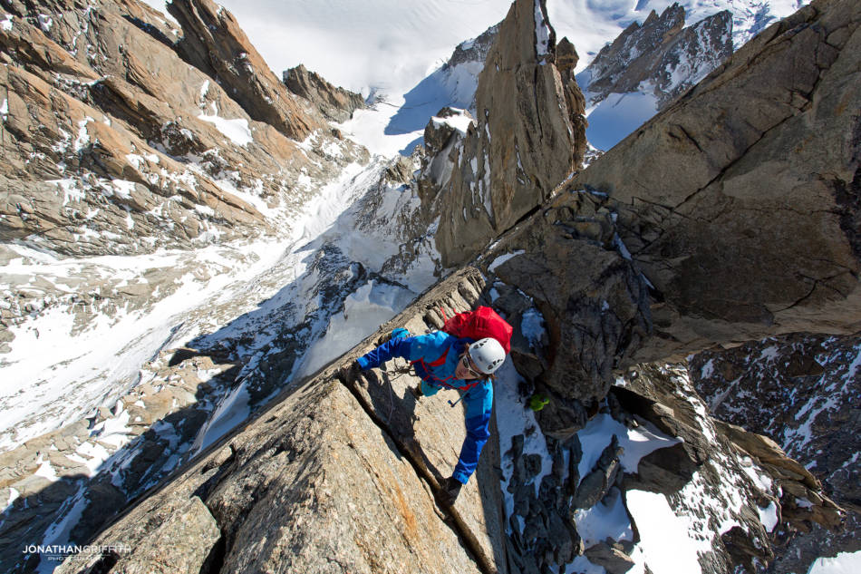 Ben on the first crux