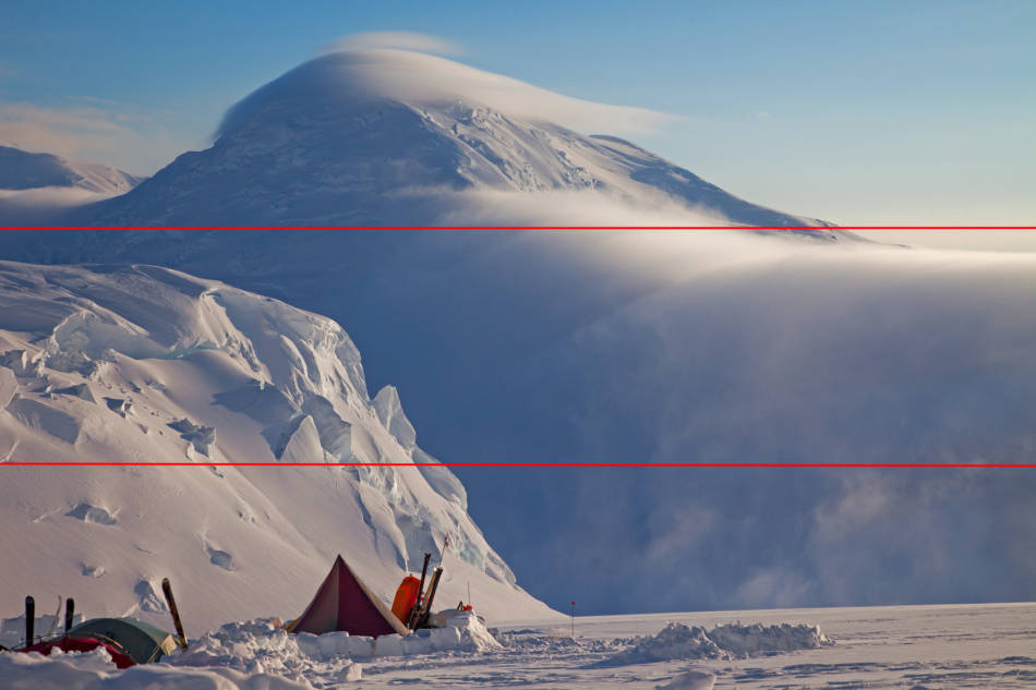 As above there are overlaps but you can see how the mountain scene still flows a rough cut of the rule