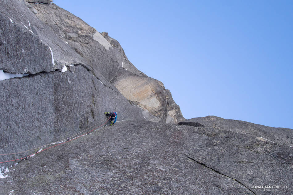 Korra flying up the crux pitch