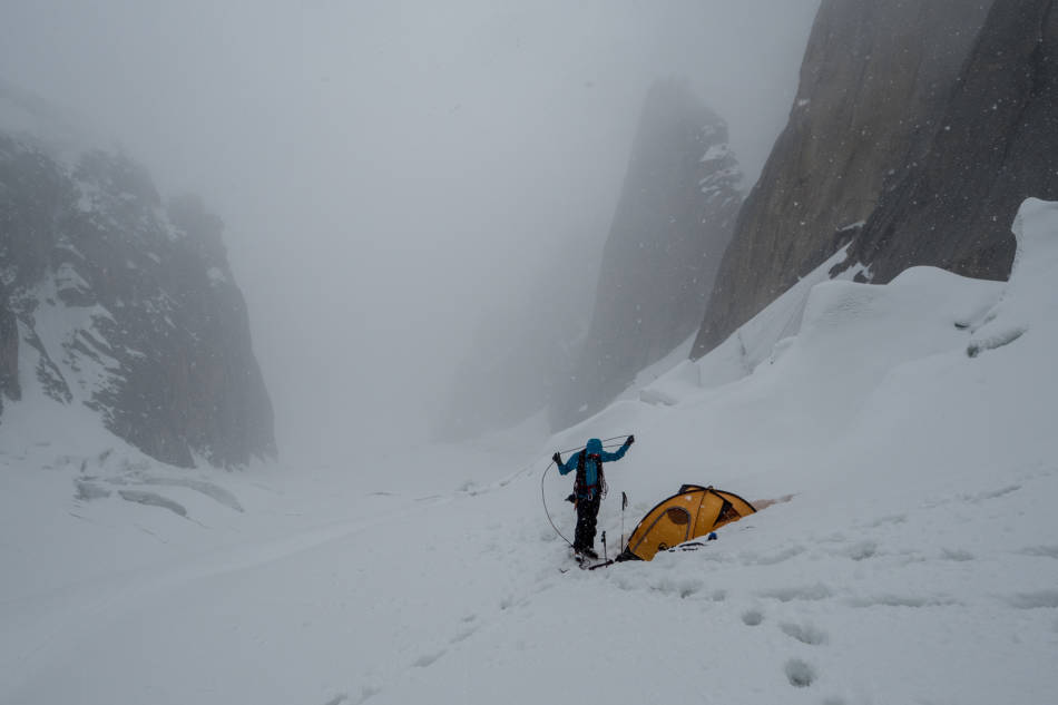 The weather rolls in at the base