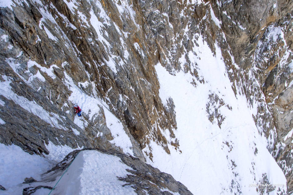 Traversing over to the Walker Spur