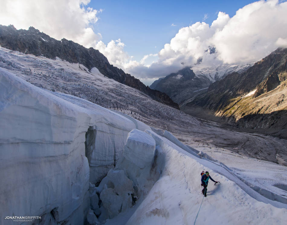 On the approach to the Grandes Jorasses